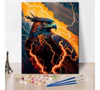 TISHIRON Bird Paint by Numbers Kit for Adults, Abstract Thundereagle Paint by Number with Brushes and Pigment, Art Crafts DIY Oil Painting, 16x20 Inch
