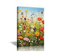 TISHIRON Bloom Plant Pictures for Living Room Flowers Wall Art Prints on Canvas Nature Landscape Painting Modern Artwork Wall Decor for Bedroom Office Decor Ready to Hang, 24x16in
