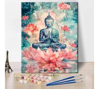 TISHIRON Buddha Bodhisattva Paint by Numbers Kit for Adults Zen