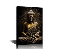 TISHIRON Buddha Sculpture Canvas Painting Wall Art Framed Bedroom Art Wall Decor Buddhist Pictures for Living Room Wall Decoration Buddhism Sitting Zen Posters and Prints 16" Wx24 Hx1 Panel