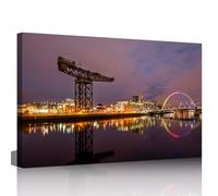 TISHIRON Canvas Art Wall Decor for Living Room Edinburgh Wall Art Modern Natural Landscape Posters and Prints Finnieston Crane Wall Art Home Decor for Living Room Framed Ready to Hang 24"x36"