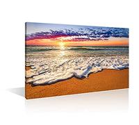 TISHIRON Canvas Wall Art Tropical Beach Sunset Picture for Living Room Kitchen or Bedroom Modern Art wall Decor Seascape Ready to Hang(36X24in)
