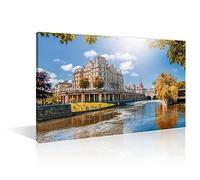 TISHIRON City Skylines in the UK Wall Art 1 Panel Pulteney Bridge River Avon Bath England Wall Decor for Living Room, Bedroom, Bathroom, Office. Posters and Prints Framed Ready to Hang (12" Wx18 H)