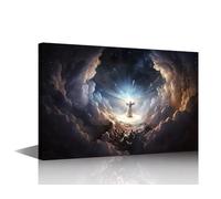 TISHIRON Divine Encounters Exploring Wall Art 22 NIV Bible God Jesus Wall Decor Holy Spirit Angels Home Decor Christian Wall Art for Living Room 1 Piece Artwork Framed Ready to Hang (24''Wx 36''H)