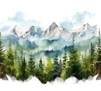 TISHIRON DIY Paint by Number for Adult, Mountain Range Paint by Numbers, Watercolor Landscape Adult Paint by Numbers Kits on Canvas, 16X20 Inch Forest Paint by Numbers for Adults Beginners Frameless