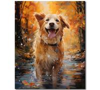 TISHIRON DIY Paint by Number for Adults Kids Beginner, Acrylic Painting by Number Kits Smile Dog Pattern On Canvas Choice for Father's Day 16x20 Inch (Without Frame)