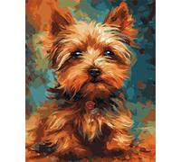 TISHIRON DIY Paint by Number Yorkshire Terrier Paint by Numbers for Adults Dog Abstract Adult Paint by Numbers Kids on Canvas Wall Art Paint by Numbers for Adults Beginner 16x20 inch