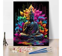 TISHIRON DIY Paint by Numbers for Adults Beginner Buddha Adults Paint by Number Kits Religion Acrylic Painting Lotus Yoga Zen Oil Painting Art Crafts for Home 16"x20"(Frameless)