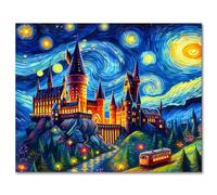 TISHIRON DIY Paint by Numbers Kit for Adults Magic Castle Paint by Number Kits on Canvas Starry Sky Paint by Number for Adults with Brushes Art Crafts for Home 16"x20"(Frameless)