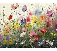 TISHIRON DIY Painting by Numbers Kits Ink Style Flower Oil Painting for Kids Paint by Number for Adults Beginner Canvas Arts Crafts for Home Decor 16 x 20 inch