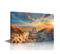 TISHIRON Dune Panorama Pictures 1 Panels Wall Decor for Bedroom Canvas Prints Seascape Art Print Posters & Prints Prints for Wall Decor Stretched and Framed Ready to Hang 24" Wx36 H