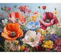 TISHIRON Floral Watercolor Painting Paint by Numbers Kits for Adults Paint Kits Flower Painting DIY Paint by Number for Adults Beginner for Home Decor 16 * 20 in