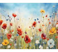 TISHIRON Floral Watercolor Painting Paint by Numbers Kits for Adults Paint Kits Wild Flower Painting DIY Paint by Number for Adults Beginner for Home Decor 16 * 20 in