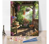TISHIRON Flowers Paint by Numbers for Adults, Fantasy Forest Oil Painting for Gift Home Wall Decor, Bloom Plants Acrylic Paint by Number Kits on Canvas Art Crafts 16"x20"(Frameless)