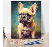 TISHIRON French Bulldog Paint by Numbers Kit for Adults Decor