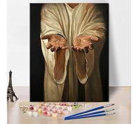 TISHIRON God Paint by Numbers, Hand of God Paint by Number for Adults Canvas, Christian Painting by Numbers, Jesus Number Painting, Belief Canvas Painting for Home Wall Decor, Frameless, 16x20 Inch