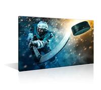 TISHIRON Hockey Match at Rink House Decorations Modern Ice Hockey Wall Pictures for Living Room Canvas Wall Art Modern Wall Painting 1 Panel Wall Art on Canvas Framed Ready to Hang, (12" Wx18 H)