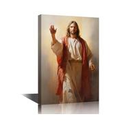TISHIRON Home Decor Wall 1 Pieces Jesus Christ Pictures Posters for Room Aesthetic Christian Wall Decor for Bedroom Modern Artwork House Decorations Stretched Framed Ready to Hang (12" Wx18 H)