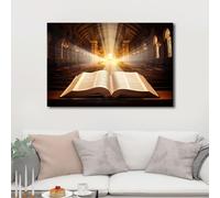 TISHIRON Home Decorations for Living Room Holy Bible Prints Wall Art Framed Art Wall Decor Artwork for Home Walls Living Room Decor Contemporary Home Decor Canvas Art Hanging Decor, 60x90cm