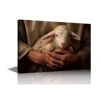 TISHIRON Home Decorations for Living Room Jesus Lost Lamb Paintings Canvas Wall Art 1 Piece Wall Art Artwork for Home Walls Christian Wall Decor Gallery-Wrapped Posters And Prints, 40x60cm