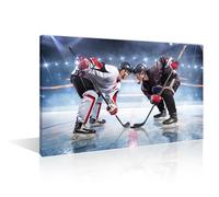 TISHIRON Ice Hockey Player on the Ice Pictures for Living Room Hockey Players Starts Game Paintings Canvas Artwork 1 Piece Wall Art House Decor Stretched Ready to Hang, (12" Wx18 H)