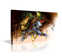 TISHIRON Indian Pictures for Bedroom Lord Krishna Wall Decor Religious Artwork for Walls Hinduism Deity Canvas Wall Art 1 Panel Home Decorations Framed Ready to Hang Posters and Prints (16''Wx 24''H)