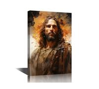 TISHIRON Jesus Christ Canvas Wall Art God Jesus Home Decor 1 Piece Religion Christianity Wall Decorations for Living Room Bedroom Bedroom Office Framed Artwork Ready to Hang (12''Wx 18''H)
