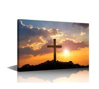 TISHIRON Jesus Christ Wall Art Cross Religion Canvas Painting Wall Art Cross Wall Decor Canvas Artwork Wall Decor Family Wall Decor Canvas Frame Art Prints Posters and Prints- 30x45cm