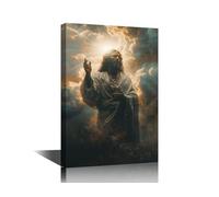 TISHIRON Jesus Christ Wall Art for Bedroom 1 Panels Jesus Belief Canvas Painting Jesus in Prayer Wall Art for Living Room Contemporary Home Decor Stretched on Wooden Frame 12" Wx18 H