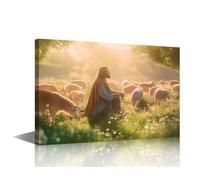 TISHIRON Jesus Pictures for Living Room Wall Decoration Lost Lamb Prints Wall Art Artwork for Home Walls Christian Wall Art Large Canvas Wall Art Framed Art Wall Decor Posters & Prints, 30x45cm