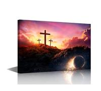TISHIRON Jesus Wall Art for Living Room Jesus Christ Pictures Posters for Room Aesthetic Easter Bedroom Wall Decor Modern Artwork Posters and Prints Stretched and Framed Ready to Hang (12" Wx18 H)