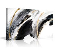 TISHIRON Large Wall Art for Living Room Neutral Abstract Canvas Art Wall Decor Marble Vortex Modern Office Decor Nordic Paintings for Bedroom Framed Art Ready to Hang for Home - 36x24in