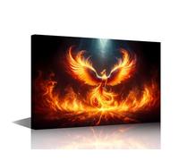 TISHIRON Majestic Phoenix in the Fiery Rebirth Wall Art Pictures Wall Decor Living Room Phoenix Firebird Prints Poster Painting Framed Artwork for Bedroom Kitchen Office Home Decorations 16x24 inch