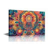 TISHIRON Mandala Wall Decor Colorful Prints for Wall Decor Canvas Frame Art Prints Datura Wall Art Canvas Painting Wall Art Canvas Art Posters & Prints Canvas Artwork Wall Hanging,30X45 cm