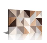 TISHIRON Mid-Century Modern Canvas Printing Wall Art Framed Artwork House Wall Decorations Living Room Triangles Pictures for Bedroom Wall Decor Framed Ready to Hang 24" Wx36 Hx1 Panel