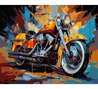 TISHIRON Motorcycle Oil Painting by Numbers Kit, 16 x 20 Inches, DIY Canvas Art Craft for Adults
