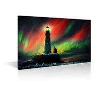 TISHIRON Northern Lights Canvas Wall Art Paintings for Wall Decorations Green and Red Aurora Pictures Artwork Wall Art for Living Room 1 Pieces Art Prints Framed Ready to Hang (16" Wx24 H)