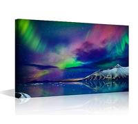 TISHIRON Northern Lights Modern Wall Art Natural Landscape House Decorations for Living Room Abstract Canvas Wall Art Paintings for Bedroom Office Decor Artwork Framed Easy to Hang - 12" Wx18 H