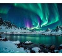 TISHIRON Northern Lights Paint by Numbers Adults, Aurora Light DIY Hand Painted Oil Painting Kit for Beginners and Adults with 3 Brushes and Acrylic Paint, Without Frame, 40 x 50 cm