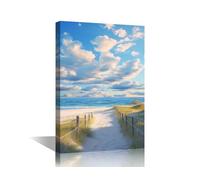 TISHIRON Ocean Wall Art for Bedroom Beach Canvas Art Decor Nature Landscape Modern Wall Pictures for Living Room 1 Piece Artwork Paintings Giclee Framed Ready to Hang, 36x24in