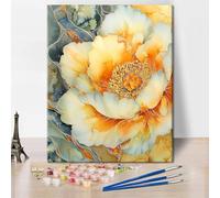 TISHIRON Paint by Number for Adults, Flowers Paint by Numbers, Big Flowers Painting by Numbers Kits, Easy Artwork DIY Oil for Adults Simple Painting Craft Kits for Adult, 40x50cm