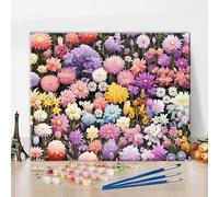 TISHIRON Paint by Numbers for Adults Beginner, Floral Adult Paint by Number, DIY Oil Painting Kits for Adults, Flower Painting by Numbers Canvas Arts Craft for Home Wall Decor, 40x50cm