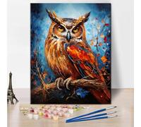 TISHIRON Paint by Numbers for Adults Beginner, Owl Paint by Number, Simple Painting Paint by Numbers Animals Adult Paint-by-Number Kits DIY Animals Color by Numbers for Adults, 16 x20 Inch