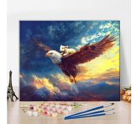 TISHIRON Paint by Numbers for Adults - DIY Adult Paint by Number Kits Painting on Canvas Lamb on The Eagle's Back Painting by Numbers for Beginners, Art Craft Kits for Adults (16x20 Inch)