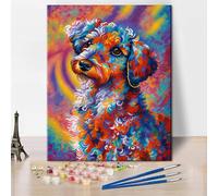 TISHIRON Paint by Numbers for Adults Poodle Dog Paint by Number Kit Dog Paint by Numbers DIY Painting by Numbers for Adults Abstract Paint by Numbers Home Decor, 40x50cm