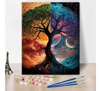 TISHIRON Paint by Numbers for Adults, Tree of Life Adult Crafts, Tree Adult Paint by Numbers, DIY Painting Color by Numbers for Adults Crafts, Simple Paint-by-Numbers Kits Home Decor, 16 x20 Inch