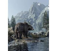 TISHIRON Paint by Numbers Kit for Adults, Adult Paint by Number Kits - Wild Bear in Mountain Wilderness Landscape on Canvas, Relaxing Nature Scene for Home Wall Decor DIY Project(16x20 inch)