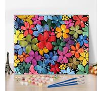 TISHIRON Paint by Numbers Kit for Adults Beginner, Adult Paint by Number Kits - Vibrant Flower Kaleidoscope, Botanical Art Painting by Numbers for Relaxation, 16x20 Inch