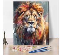 TISHIRON Paint by Numbers Kit for Adults - Lion DIY Adult Paint by Number Kits Animal Acrylic Canvas Painting for Adults Beginners Art Crafts, 16x20 Inch(Frameless)