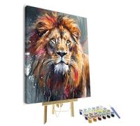 TISHIRON Paint by Numbers Kit for Adults - Lion DIY Adult Paint by Number Kits Animal Acrylic Canvas Painting for Adults Beginners Art Crafts - 16x20 Inch, Framed